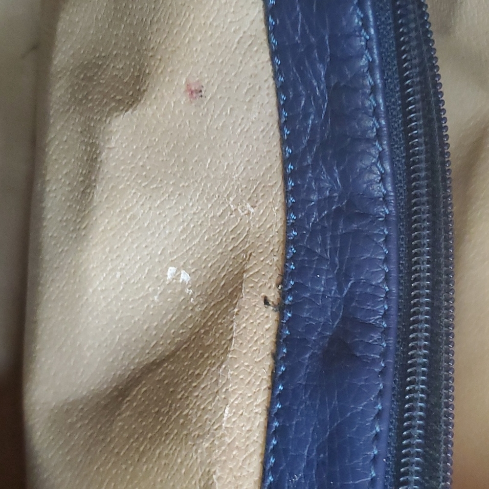 *Courage B* Beautiful Navy Blue Italian Leather Shoulder Bag With Coin Purse - Picture 11 of 12